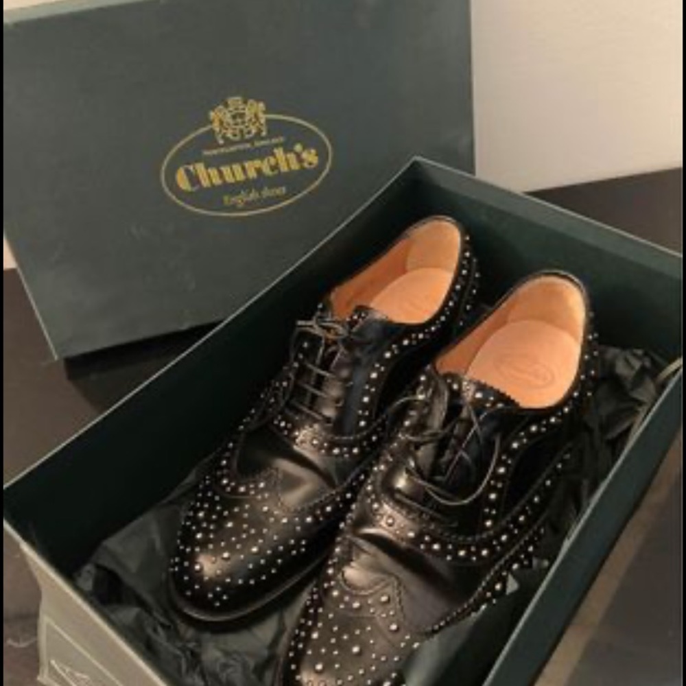 Church’s black leather shoes US size 7, EU size 37
